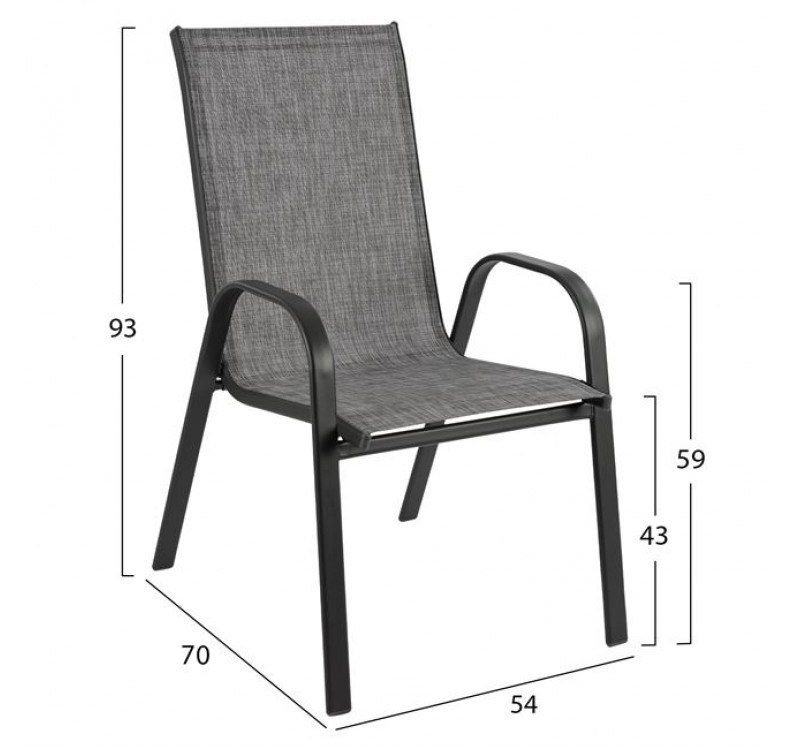 ΣΕΤ 5ΤΜΧ HM10565.01 ΤΡΑΠΕΖΙ ΜΕΤΑΛΛΙΚΟ 120Χ70Χ71Υ & 4 ΠΟΛΥΘΡΟΝΕΣ LEON ΜΕΤΑΛΛΙΚΕΣ ΓΚΡΙ