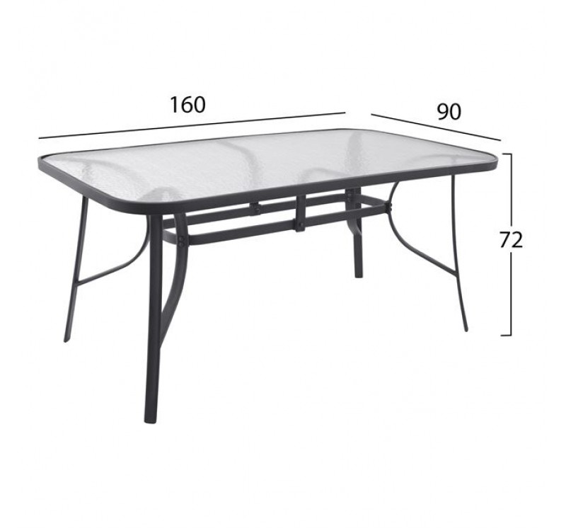 ΣΕΤ ΤΡΑΠΕΖΑΡΙΑΣ 7ΤΜΧ ΚΑΡΕΚΛΕΣ ΜΕ ΜΑΞΙΛΑΡΙ & ΤΡΑΠΕΖΙ 160X90 HM10571.01 ΓΚΡΙ