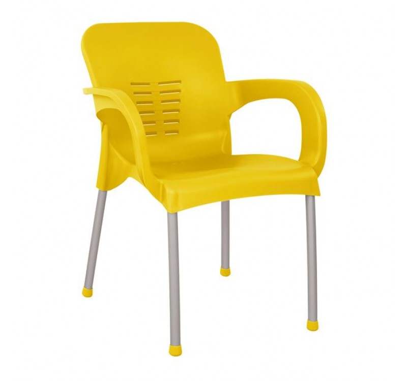 ΠΟΛΥΘΡΟΝΑ ΠΟΛΥΠΡΟΠΥΛΕΝΙΟΥ KAREK HM5592.09 ΧΡΩΜΑ ΚΙΤΡΙΝΟ ΜΕ ΠΟΔΙ ΑΛΟΥΜΙΝΙΟΥ 59x58x81Y