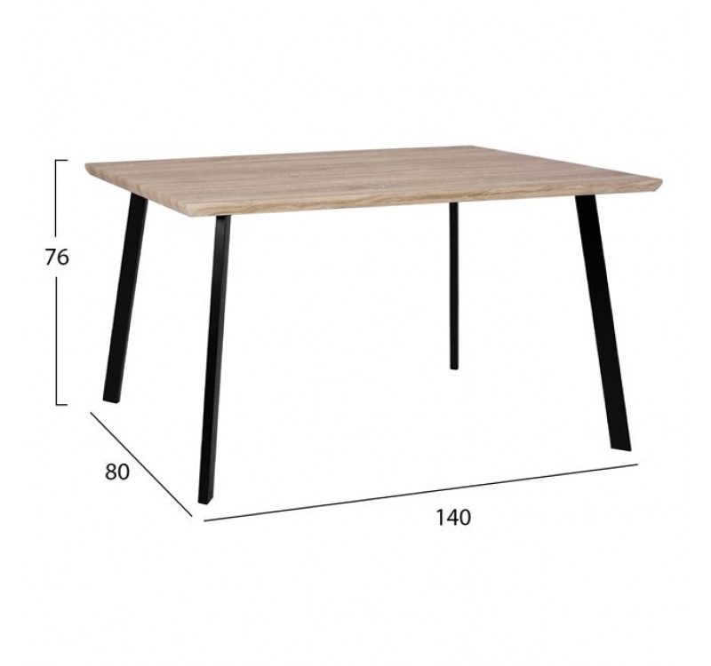 ΣΕΤ 5ΤΜΧ ΤΡΑΠΕΖΙ 140x80x76 cm SONAMA & ΚΑΡΕΚΛΕΣ VANESSA ΜΑΥΡΕΣ ΜΕΤΑΛΛΙΚΑ ΠΟΔΙΑ HM11037