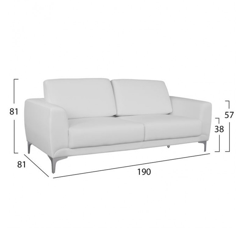 ΣΕΤ ΣΑΛΟΝΙΟΥ 2ΤΜΧ KENZIE ΜΕ ΛΕΥΚΟ PU HM11284.02
