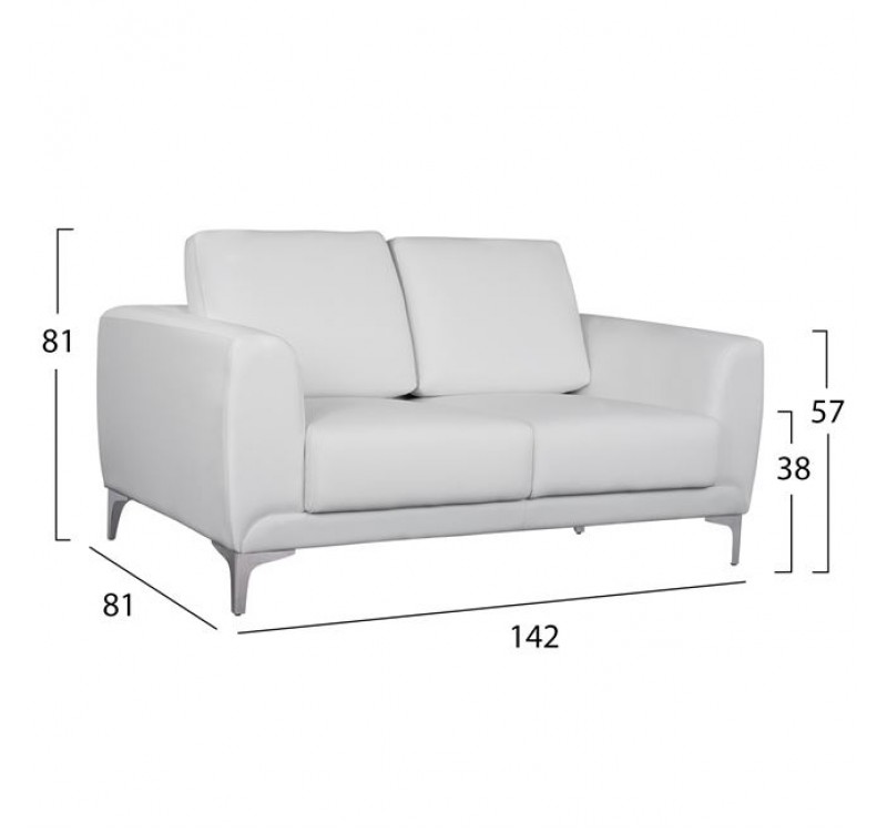 ΣΕΤ ΣΑΛΟΝΙΟΥ 2ΤΜΧ KENZIE ΜΕ ΛΕΥΚΟ PU HM11284.02