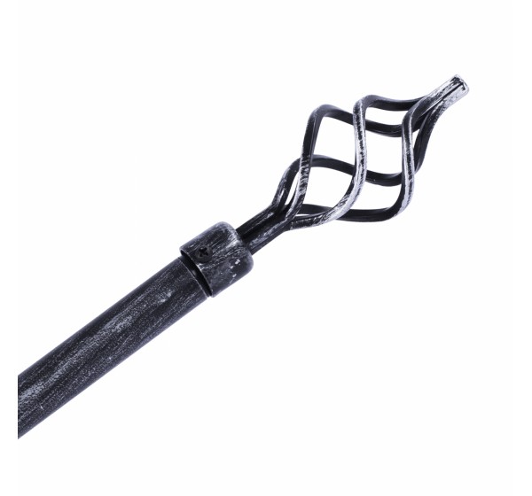 ΚΟΥΡΤΙΝΟΞΥΛΟ 110-210cm HM11280.03 ΜΕΤΑΛΛΙΚΟ ΠΤΥΣ/ΝΟ ΜΑΥΡΟ ΑΣΗΜΙ ΓΥΡΙΣΤΟ Ε-0316