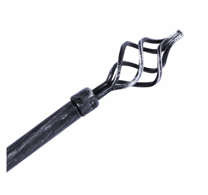 ΚΟΥΡΤΙΝΟΞΥΛΟ 110-210cm HM11280.03 ΜΕΤΑΛΛΙΚΟ ΠΤΥΣ/ΝΟ ΜΑΥΡΟ ΑΣΗΜΙ ΓΥΡΙΣΤΟ Ε-0316