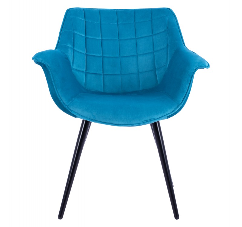 ΠΟΛΥΘΡΟΝΑΚΙ BENJAMIN ΑΠΟ ΒΕΛΟΥΔΟ ΤΙΡΚΟΥΑΖ ME ΜΕΤΑΛΛΙΚΑ ΠΟΔΙΑ HM8682.09 69x68x78 εκ.