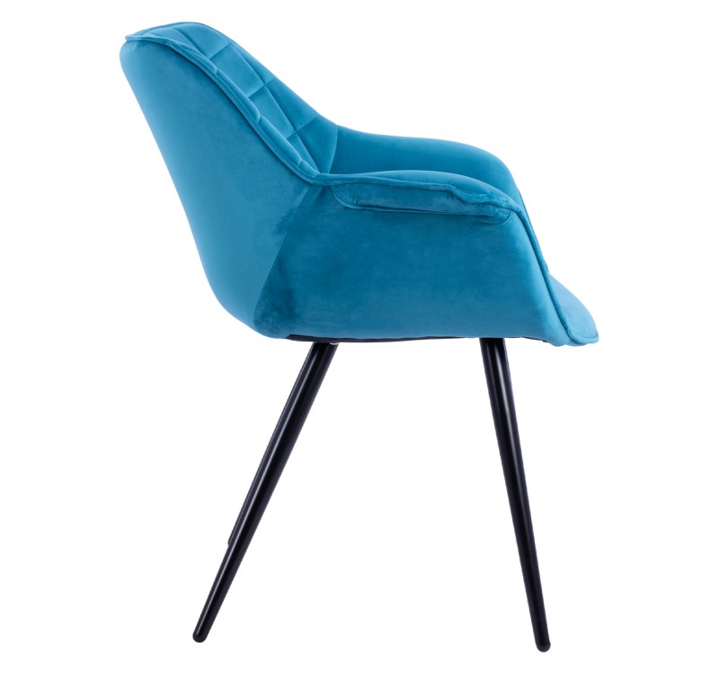 ΠΟΛΥΘΡΟΝΑΚΙ BENJAMIN ΑΠΟ ΒΕΛΟΥΔΟ ΤΙΡΚΟΥΑΖ ME ΜΕΤΑΛΛΙΚΑ ΠΟΔΙΑ HM8682.09 69x68x78 εκ.