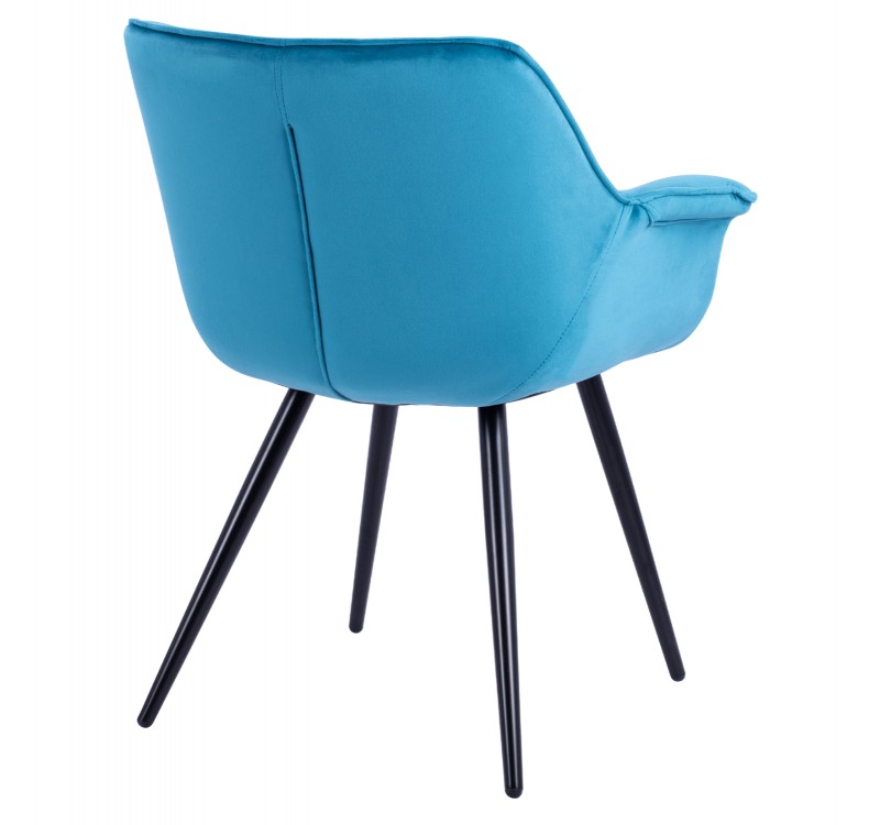 ΠΟΛΥΘΡΟΝΑΚΙ BENJAMIN ΑΠΟ ΒΕΛΟΥΔΟ ΤΙΡΚΟΥΑΖ ME ΜΕΤΑΛΛΙΚΑ ΠΟΔΙΑ HM8682.09 69x68x78 εκ.