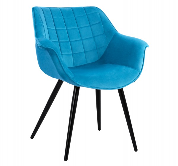 ΠΟΛΥΘΡΟΝΑΚΙ BENJAMIN ΑΠΟ ΒΕΛΟΥΔΟ ΤΙΡΚΟΥΑΖ ME ΜΕΤΑΛΛΙΚΑ ΠΟΔΙΑ HM8682.09 69x68x78 εκ.