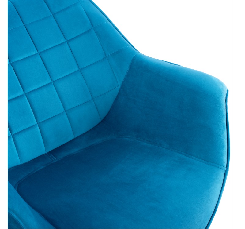 ΠΟΛΥΘΡΟΝΑΚΙ BENJAMIN ΑΠΟ ΒΕΛΟΥΔΟ ΤΙΡΚΟΥΑΖ ME ΜΕΤΑΛΛΙΚΑ ΠΟΔΙΑ HM8682.09 69x68x78 εκ.