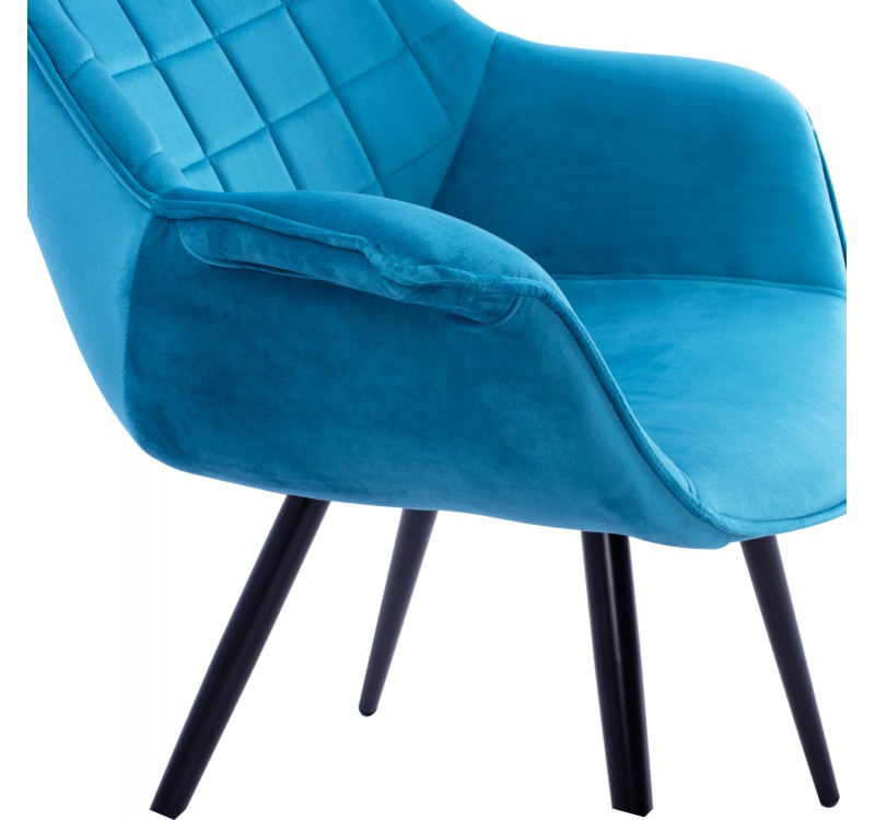 ΠΟΛΥΘΡΟΝΑΚΙ BENJAMIN ΑΠΟ ΒΕΛΟΥΔΟ ΤΙΡΚΟΥΑΖ ME ΜΕΤΑΛΛΙΚΑ ΠΟΔΙΑ HM8682.09 69x68x78 εκ.