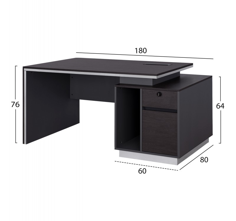 ΓΡΑΦΕΙΟ ΕΠΑΓΓΕΛΜΑΤΙΚΟ ΜΕ ΔΕΞΙΟ ΝΤΟΥΛΑΠΙ ROSEWOOD HM2113R 180X80X76Υ εκ.