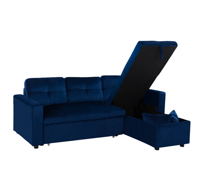 ΚΑΝΑΠΕΣ ΓΩΝΙΑ ΚΡΕΒΑΤΙ WAYNE 224x147x85Υεκ. HM3028.18 ΒΕΛΟΥΔΟ ΜΠΛΕ