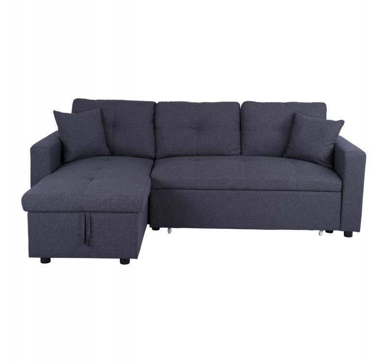 ΚΑΝΑΠΕΣ ΓΩΝΙΑ ΚΡΕΒΑΤΙ WAYNE 224x147x85Υεκ. HM3028.11 ΓΚΡΙ ΥΦΑΣΜΑ