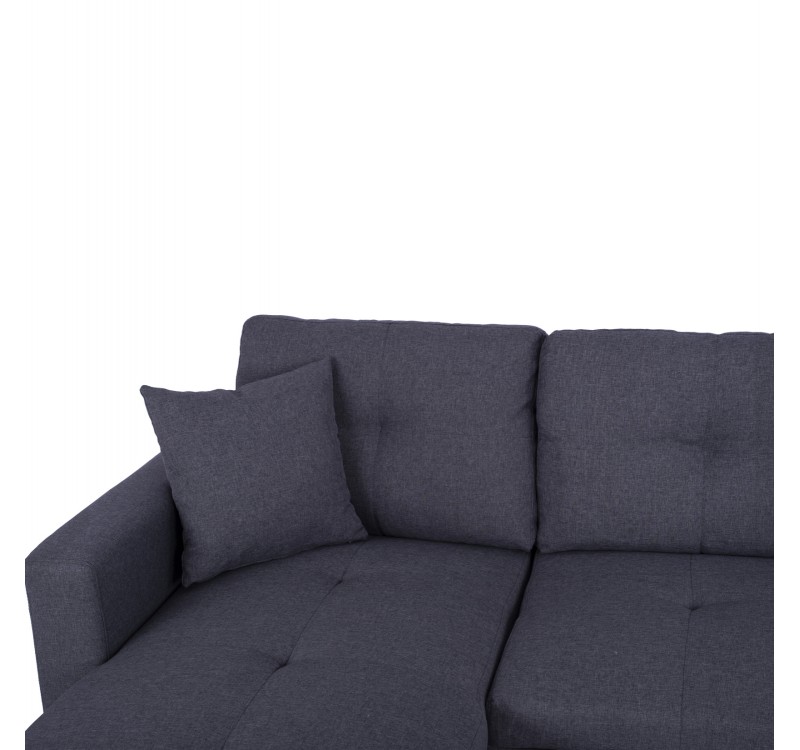 ΚΑΝΑΠΕΣ ΓΩΝΙΑ ΚΡΕΒΑΤΙ WAYNE 224x147x85Υεκ. HM3028.11 ΓΚΡΙ ΥΦΑΣΜΑ