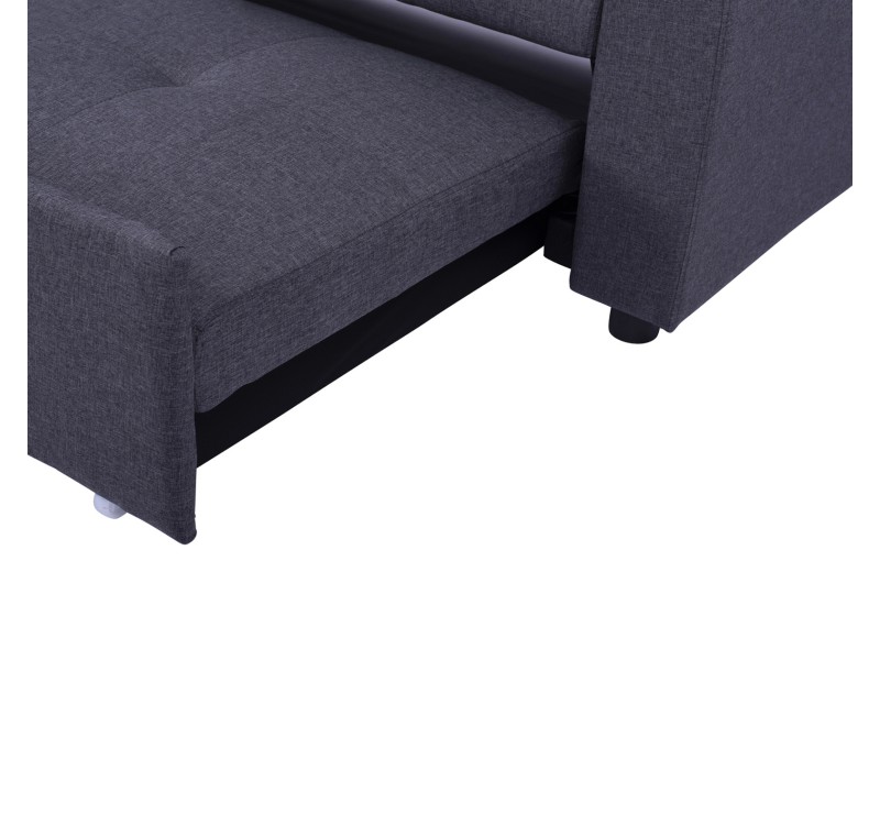 ΚΑΝΑΠΕΣ ΓΩΝΙΑ ΚΡΕΒΑΤΙ WAYNE 224x147x85Υεκ. HM3028.11 ΓΚΡΙ ΥΦΑΣΜΑ