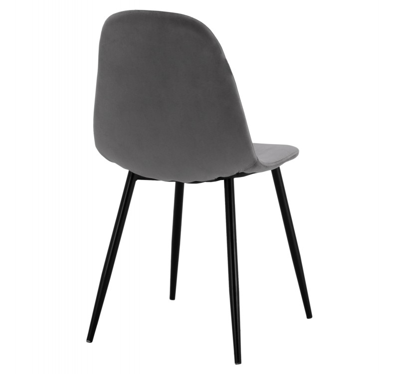 ΚΑΡΕΚΛΑ LEONARDO ΒΕΛΟΥΔΟ ΓΚΡΙ ΜΕ ΜΕΤΑΛΛΙΚΑ ΠΟΔΙΑ 45x53x85Υ εκ. HM00100.01