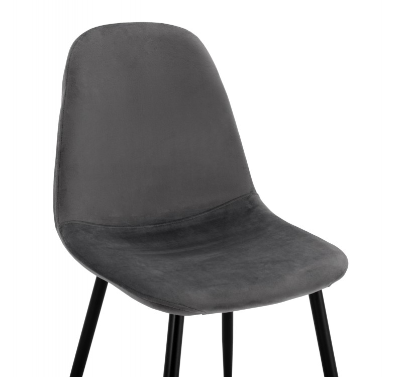 ΚΑΡΕΚΛΑ LEONARDO ΒΕΛΟΥΔΟ ΓΚΡΙ ΜΕ ΜΕΤΑΛΛΙΚΑ ΠΟΔΙΑ 45x53x85Υ εκ. HM00100.01