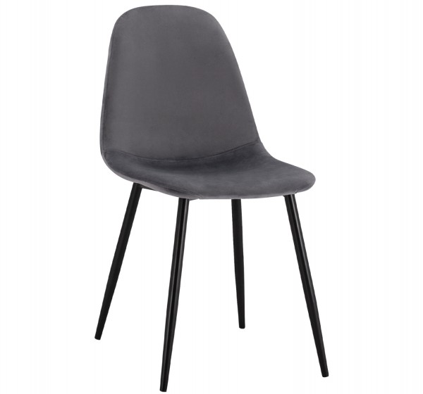 ΚΑΡΕΚΛΑ LEONARDO ΒΕΛΟΥΔΟ ΓΚΡΙ ΜΕ ΜΕΤΑΛΛΙΚΑ ΠΟΔΙΑ 45x53x85Υ εκ. HM00100.01