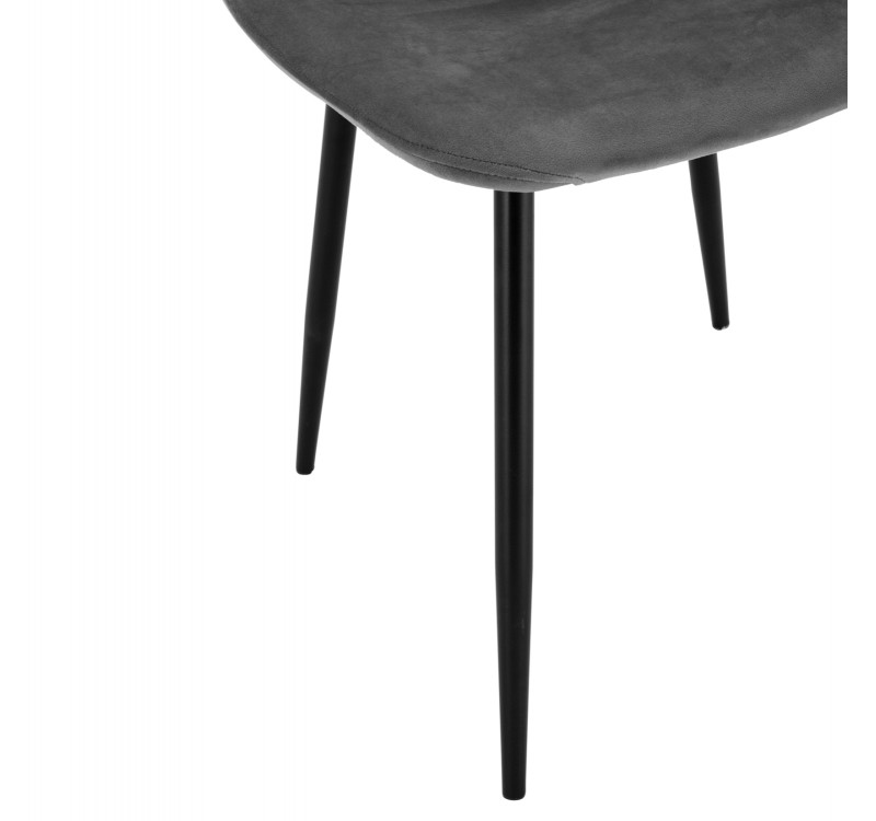 ΚΑΡΕΚΛΑ LEONARDO ΒΕΛΟΥΔΟ ΓΚΡΙ ΜΕ ΜΕΤΑΛΛΙΚΑ ΠΟΔΙΑ 45x53x85Υ εκ. HM00100.01