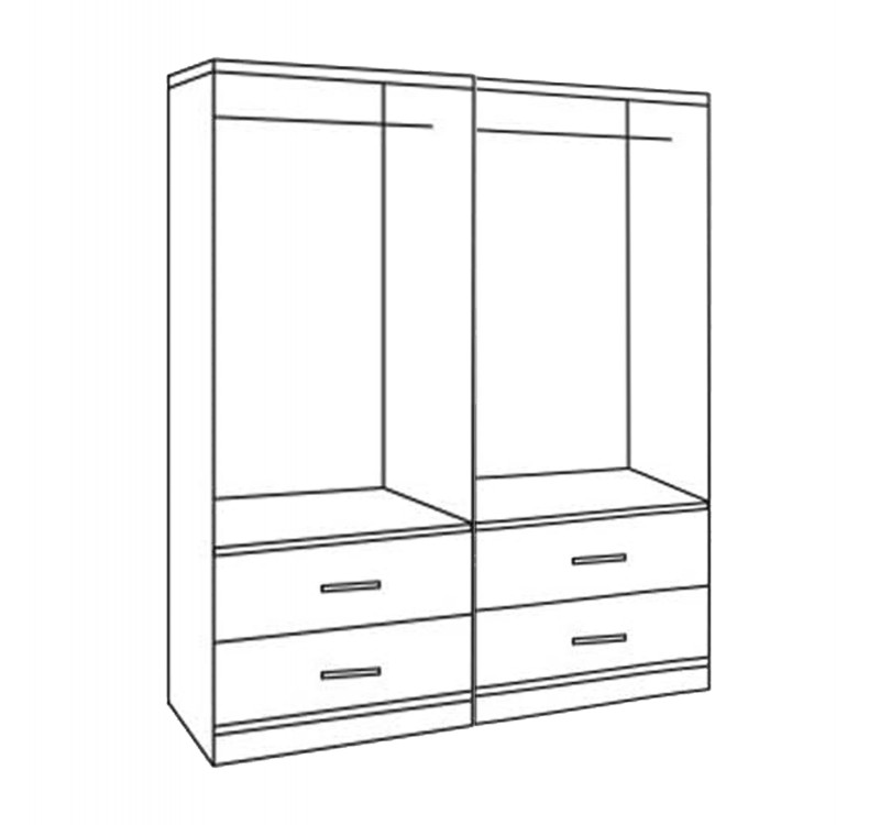 ΣΕΤ 2 ΤΜΧ ΝΤΟΥΛΑΠΑ 4ΦΥΛΛΗ ΜΕ 4 ΣΥΡΤΑΡΙΑ ZEBRANO 160X42X181 HM11349.01