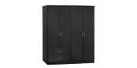 ΝΤΟΥΛΑΠΑ 4-ΦΥΛΛΗ ΜΕ 2 ΣΥΡΤΑΡΙΑ JENNA HM11351.01 ΜΕΛΑΜΙΝΗ ΣΕ ZEBRANO 160x42x181Υ