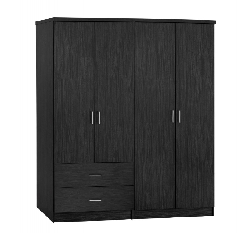 ΝΤΟΥΛΑΠΑ 4-ΦΥΛΛΗ ΜΕ 2 ΣΥΡΤΑΡΙΑ JENNA HM11351.01 ΜΕΛΑΜΙΝΗ ΣΕ ZEBRANO 160x42x181Υ