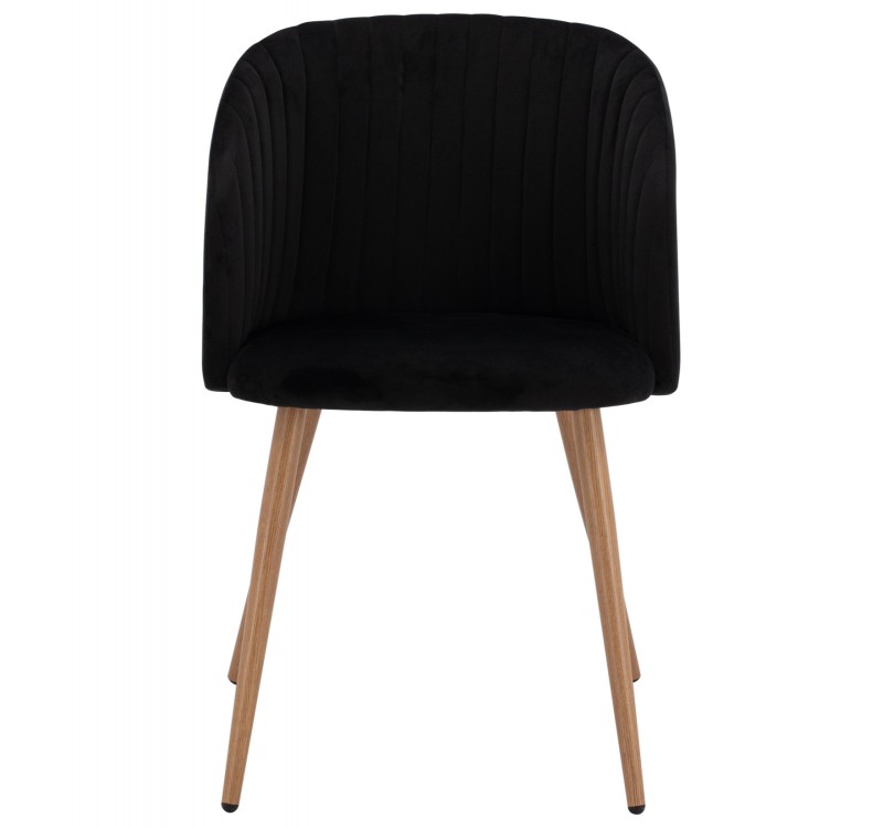 ΠΟΛΥΘΡΟΝΑΚΙ LEAH HM8543.04 ΜΕ ΒΕΛΟΥΔΟ ΜΑΥΡΟ ΚΑΙ ΜΕΤΑΛΛΙΚΑ ΠΟΔΙΑ 53x57x81 εκ.