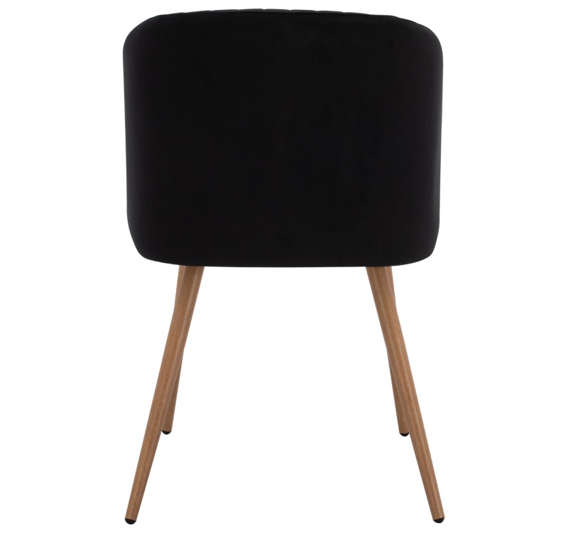 ΠΟΛΥΘΡΟΝΑΚΙ LEAH HM8543.04 ΜΕ ΒΕΛΟΥΔΟ ΜΑΥΡΟ ΚΑΙ ΜΕΤΑΛΛΙΚΑ ΠΟΔΙΑ 53x57x81 εκ.