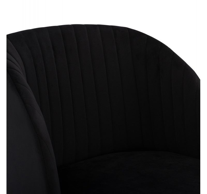 ΠΟΛΥΘΡΟΝΑΚΙ LEAH HM8543.04 ΜΕ ΒΕΛΟΥΔΟ ΜΑΥΡΟ ΚΑΙ ΜΕΤΑΛΛΙΚΑ ΠΟΔΙΑ 53x57x81 εκ.