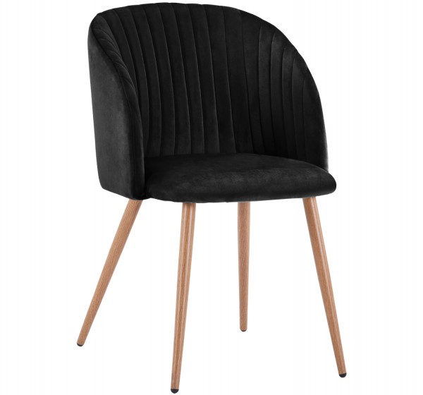 ΠΟΛΥΘΡΟΝΑΚΙ LEAH HM8543.04 ΜΕ ΒΕΛΟΥΔΟ ΜΑΥΡΟ ΚΑΙ ΜΕΤΑΛΛΙΚΑ ΠΟΔΙΑ 53x57x81 εκ.