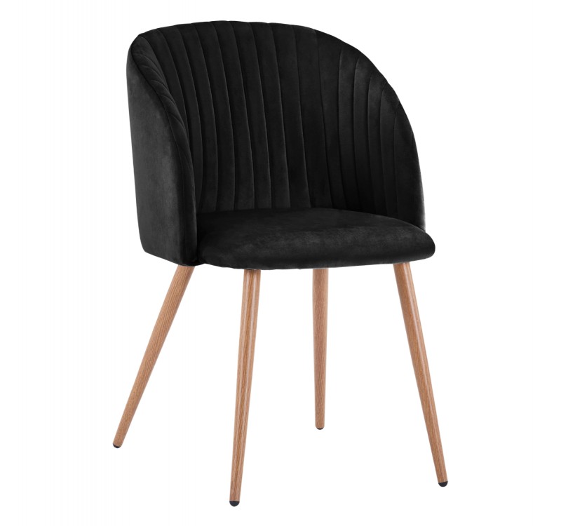 ΠΟΛΥΘΡΟΝΑΚΙ LEAH HM8543.04 ΜΕ ΒΕΛΟΥΔΟ ΜΑΥΡΟ ΚΑΙ ΜΕΤΑΛΛΙΚΑ ΠΟΔΙΑ 53x57x81 εκ.