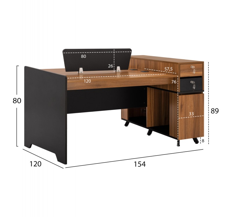 ΕΠΑΓΓΕΛΜΑΤΙΚΟΣ ΣΤΑΘΜΟΣ ΕΡΓΑΣΙΑΣ 2 ΑΤΟΜΩΝ SUPREME HM2374 154X120X89Υ εκ.