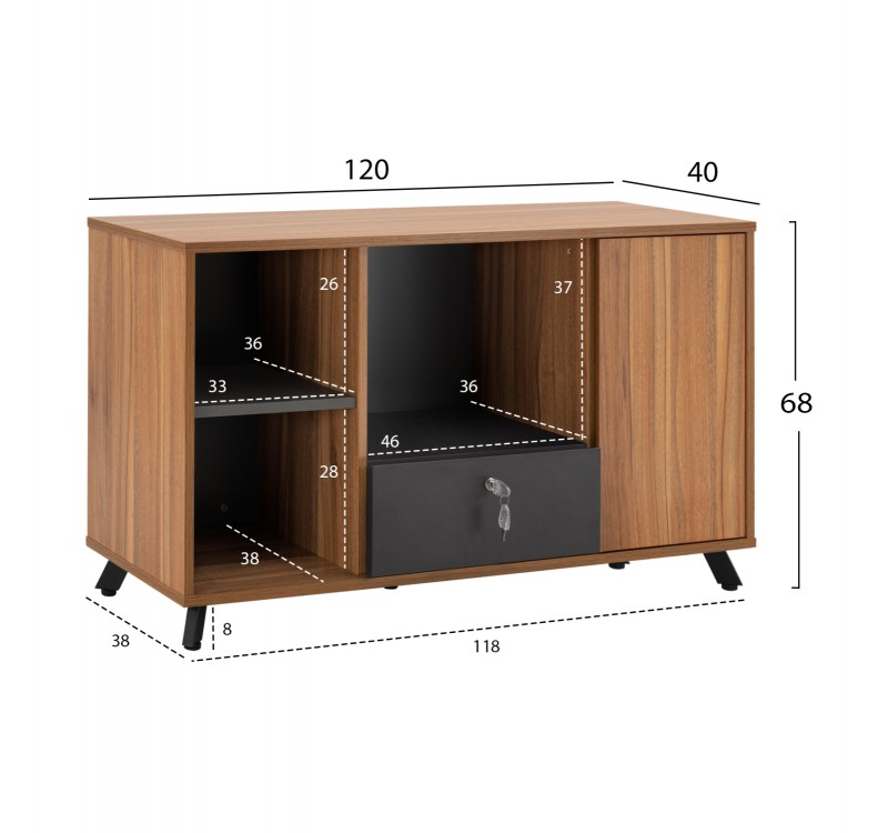 ΝΤΟΥΛΑΠΙ ΕΠΑΓΓΕΛΜΑΤΙΚΟ ΓΡΑΦΕΙΟΥ SUPREME HM2375 120X40X68Y εκ.