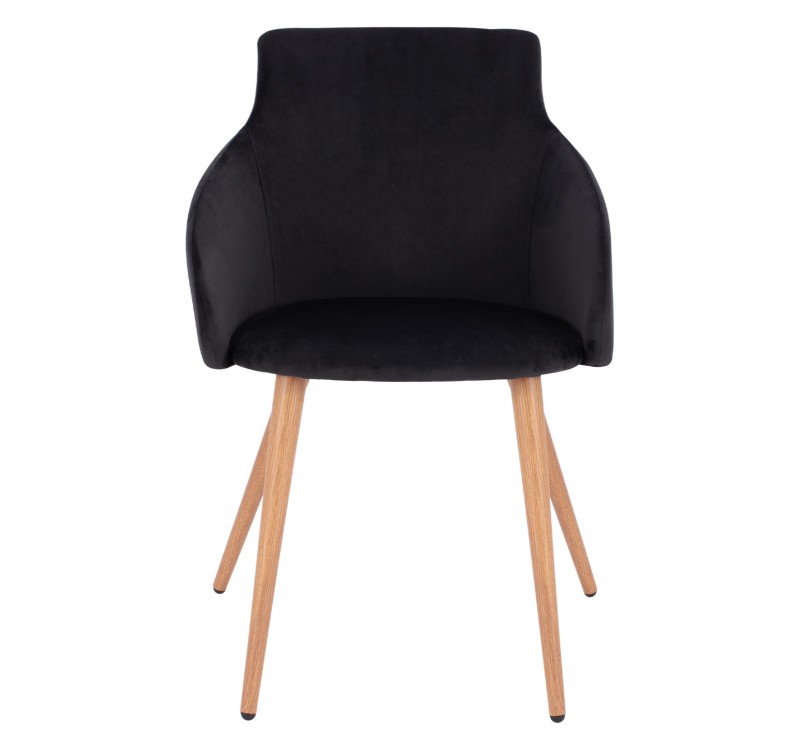 ΠΟΛΥΘΡΟΝΑΚΙ IVY ΒΕΛΟΥΔΟ ΜΑΥΡΟ ΚΑΙ ΜΕΤΑΛΛΙΚΑ ΠΟΔΙΑ HM8546.04 53x55x79 εκ.