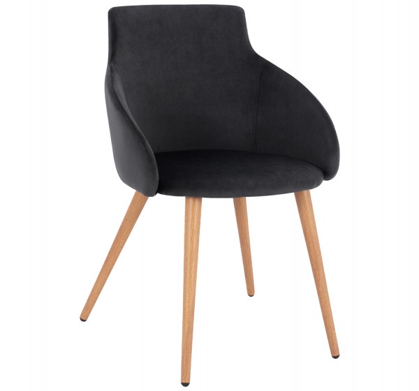 ΠΟΛΥΘΡΟΝΑΚΙ IVY ΒΕΛΟΥΔΟ ΜΑΥΡΟ ΚΑΙ ΜΕΤΑΛΛΙΚΑ ΠΟΔΙΑ HM8546.04 53x55x79 εκ.