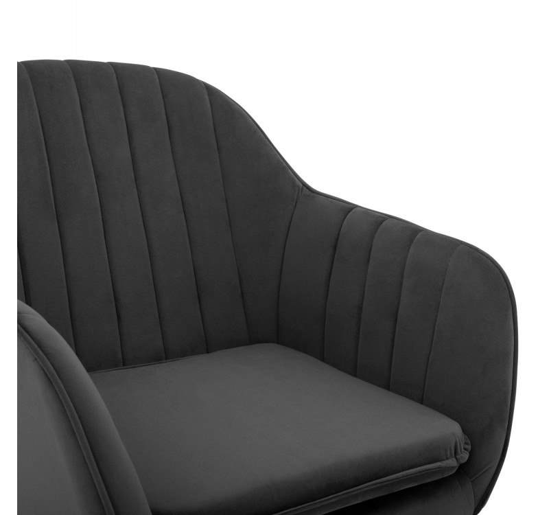 ΠΟΛΥΘΡΟΝΑΚΙ SAWYER ΒΕΛΟΥΔΟ ΓΚΡΙ ΜΕ ΜΑΥΡΑ ΠΟΔΙΑ HM8523.11 53x60x76Y εκ.