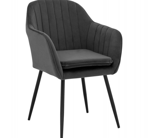 ΠΟΛΥΘΡΟΝΑΚΙ SAWYER ΒΕΛΟΥΔΟ ΓΚΡΙ ΜΕ ΜΑΥΡΑ ΠΟΔΙΑ HM8523.11 53x60x76Y εκ.