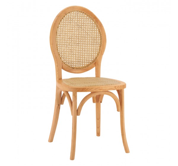 ΚΑΡΕΚΛΑ ΞΥΛΙΝΗ TINSLEY ΜΕ ΟΒΑΛ ΠΛΑΤΗ ΚΑΙ ΠΛΕΞΗ RATTAN ΣΕ ΦΥΣΙΚΗ ΑΠΟΧΡΩΣΗ HM8745.01 45x50x97 εκ.