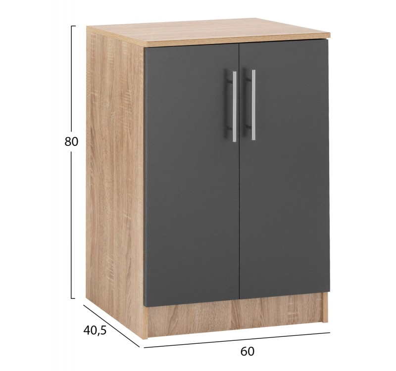 ΠΑΠΟΥΤΣΟΘΗΚΗ ΝΤΟΥΛΑΠΙ ΞΥΛΙΝΗ EMERIE HM2206.04 SONAMA-ΓΚΡΙ 60X40,5X80 εκ.