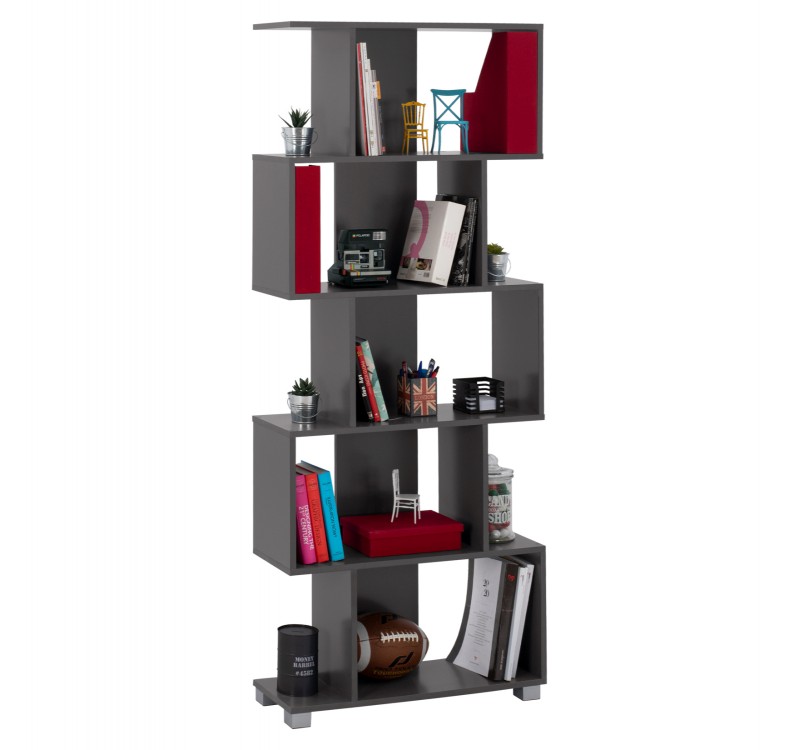 ΒΙΒΛΙΟΘΗΚΗ ΜΕΛΑΜΙΝΗΣ HM2385.10 ΓΚΡΙ 70x25x177Υ εκ.