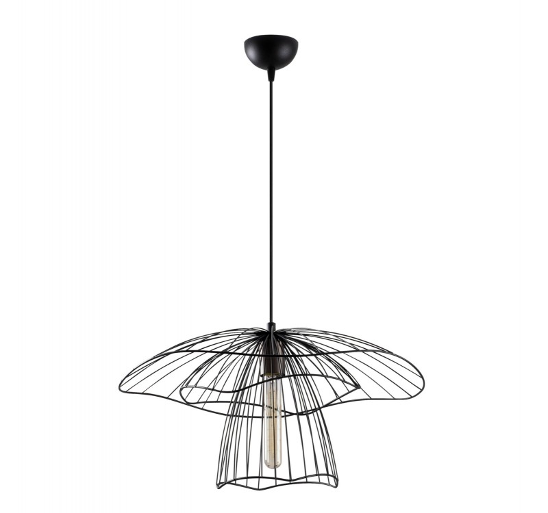 ΦΩΤΙΣΤΙΚΟ ΟΡΟΦΗΣ ΜΕΤΑΛΛΙΚΟ ΚΡΕΜΑΣΤΟ ΜΑΥΡΟ HM7231 E27 Φ50x123 εκ.