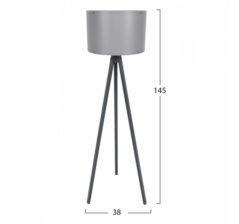 ΦΩΤΙΣΤΙΚΟ ΔΑΠΕΔΟΥ ΞΥΛΙΝΟ CAGNEY ΜΕ ΓΚΡΙ ΠΟΔΙΑ ΚΑΙ ΓΚΡΙ ΚΑΠΕΛΟ HM7272.09 Φ38x145 εκ.