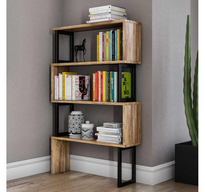 ΒΙΒΛΙΟΘΗΚΗ INGRID ΚΑΡΥΔΙ ΜΕ ΜΑΥΡΟ ΣΚΕΛΕΤΟ HM8867.01 80x22x128 εκ.