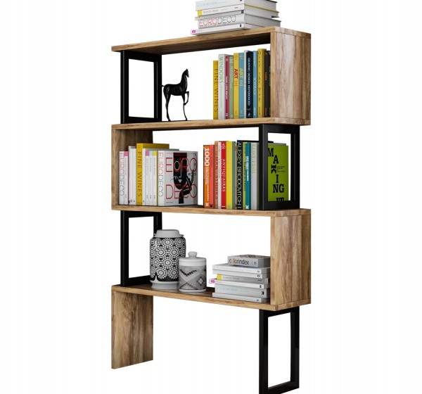 ΒΙΒΛΙΟΘΗΚΗ INGRID ΚΑΡΥΔΙ ΜΕ ΜΑΥΡΟ ΣΚΕΛΕΤΟ HM8867.01 80x22x128 εκ.