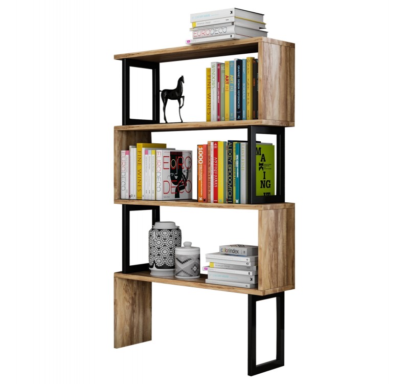 ΒΙΒΛΙΟΘΗΚΗ INGRID ΚΑΡΥΔΙ ΜΕ ΜΑΥΡΟ ΣΚΕΛΕΤΟ HM8867.01 80x22x128 εκ.