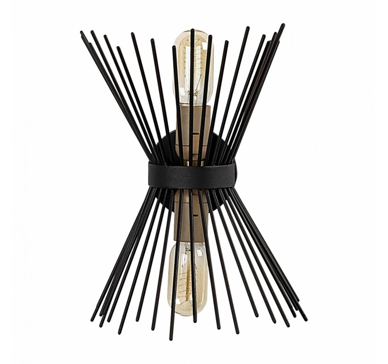 ΑΠΛΙΚΑ ΤΟΙΧΟΥ 2ΦΩΤΗ ΜΕΤΑΛΛΙΚΗ ΜΑΥΡH HM7299 23X16X33 εκ.