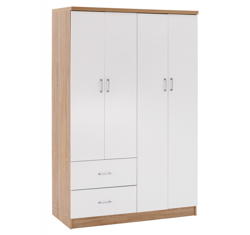 ΝΤΟΥΛΑΠΑ 4ΦΥΛΛΗ ME 2 ΣΥΡΤΑΡΙΑ BLAKELY HM339.06 SONAMA ΛΕΥΚΗ 120Χ42,5Χ180,5 εκ.