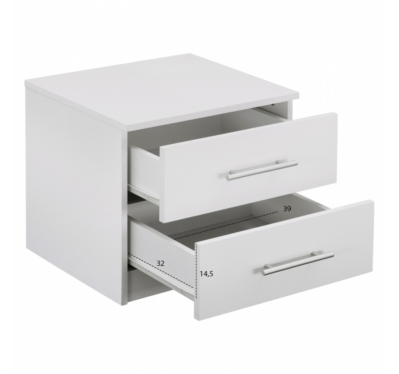 ΚΟΜΟΔΙΝΟ ΜΕΛΑΜΙΝΗΣ CHELSEA HM2220.05 ΛΕΥΚΟ 48x40,5x41,5 εκ.