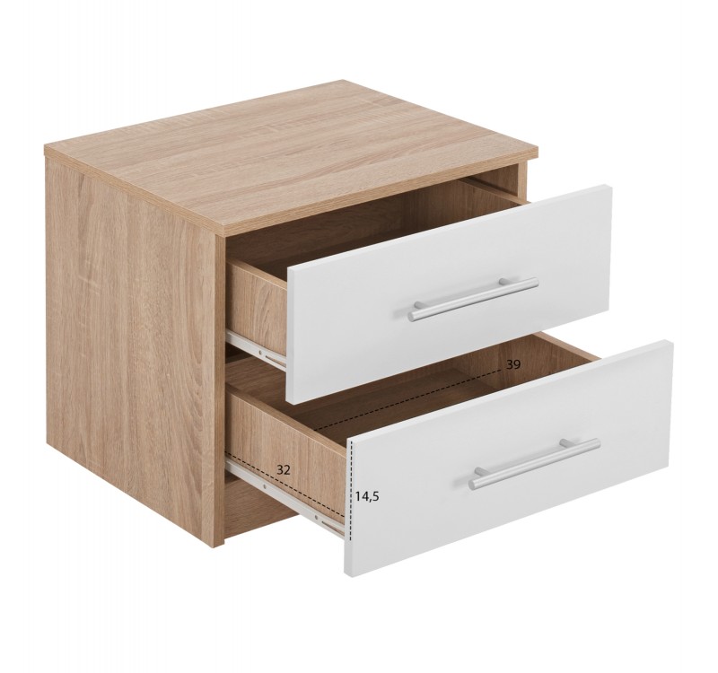 ΚΟΜΟΔΙΝΟ ΜΕΛΑΜΙΝΗΣ HM2220.06 SONAMA - ΛΕΥΚΟ 48x40,5x41,5 εκ.