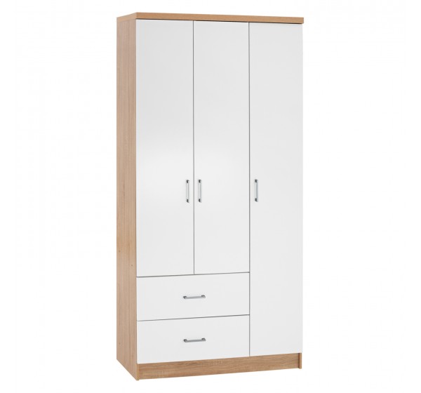 ΝΤΟΥΛΑΠΑ 3ΦΥΛΛΗ ME 2 ΣΥΡΤΑΡΙΑ CAESAR HM340.06 SONAMA - ΛΕΥΚO 89x42,5x181 εκ.